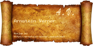 Arnstein Verner névjegykártya
